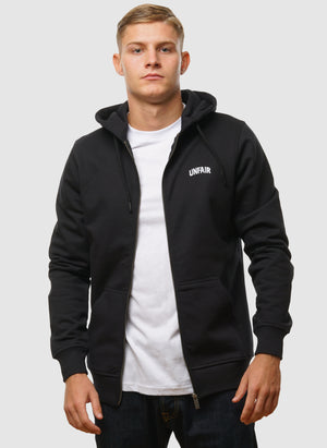 Hooded Heavy Cotton Fullzip - Black