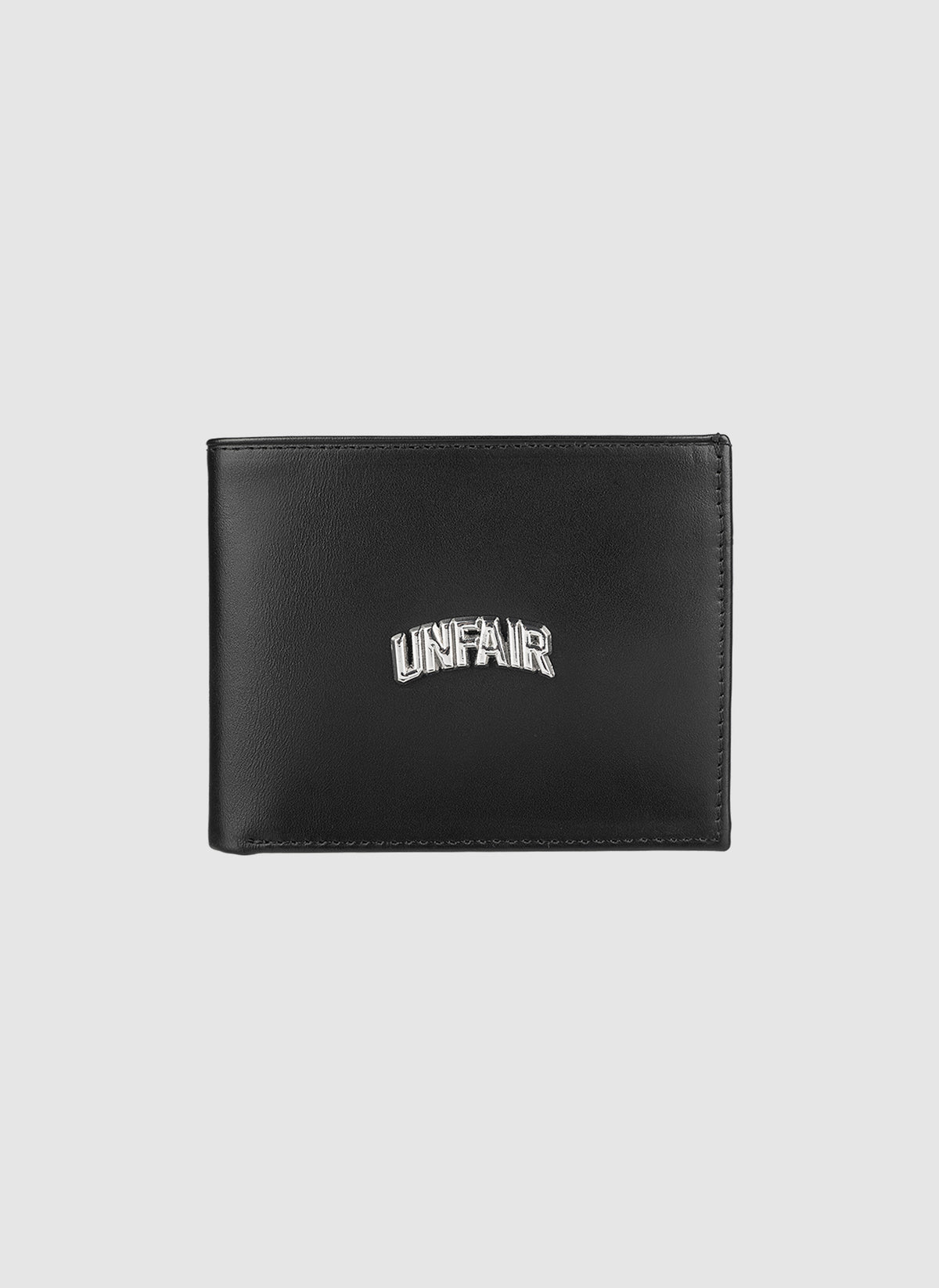 Curved Leather Wallet - Black