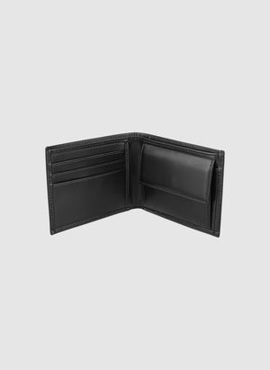 Curved Leather Wallet - Black