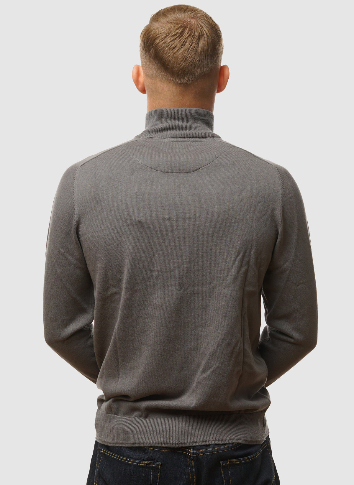 Pierre Knitted Quarter Zip - Zinc