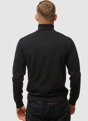 Pierre Knitted Quarter Zip - Black