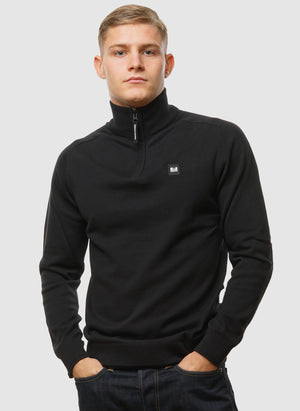 Pierre Knitted Quarter Zip - Black