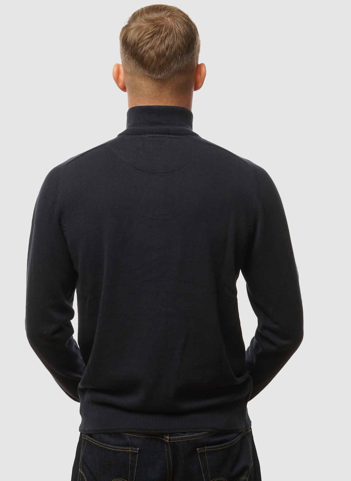 Pierre Knitted Quarter Zip - Navy