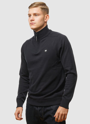 Pierre Knitted Quarter Zip - Navy