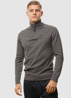 Pierre Knitted Quarter Zip - Zinc