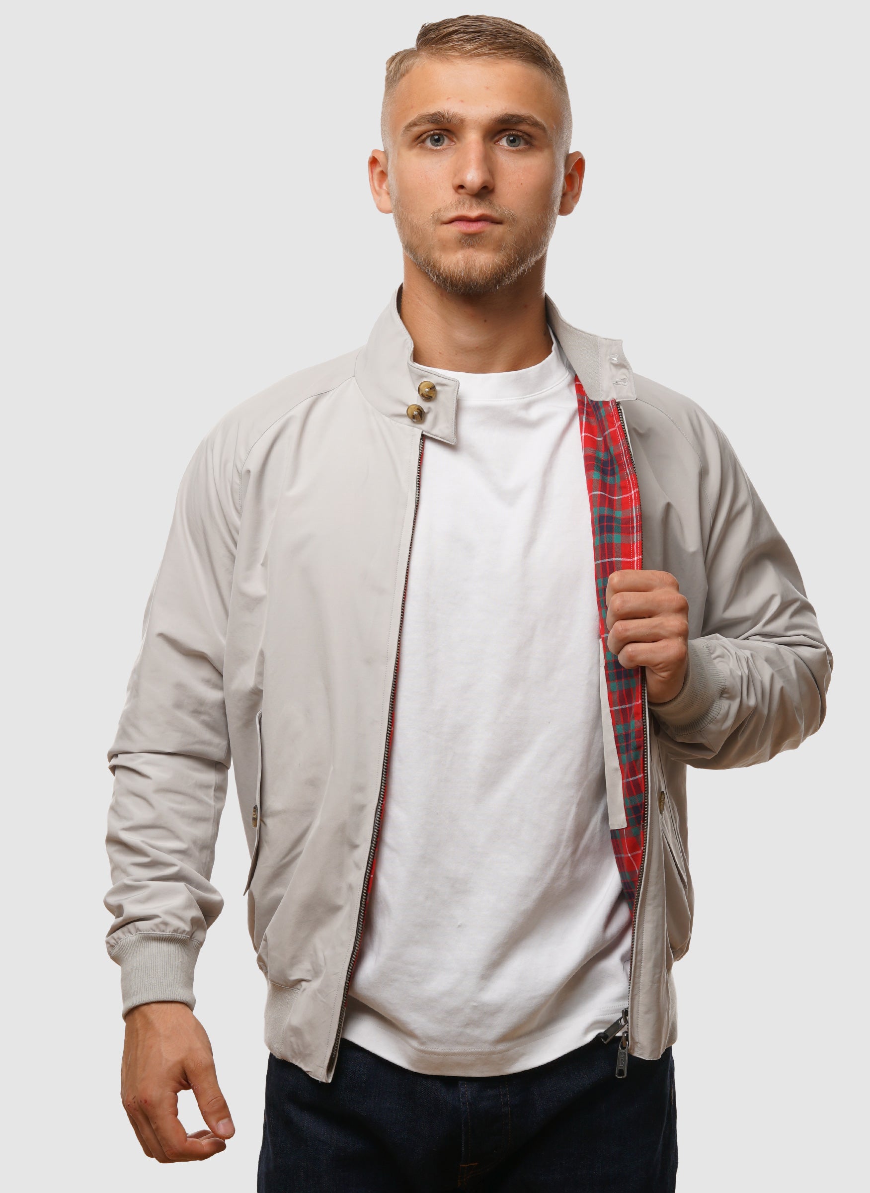 Light grey sale harrington jacket